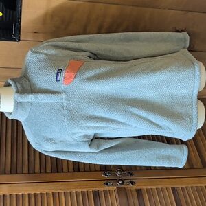 Patagonia Re-Tool Snap T Fleece Pullover Feather Grey Aurea Pink Sweater